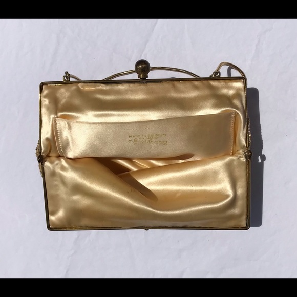 Vintage Gold Hand Beaded Evening Purse - Picture 4 of 5